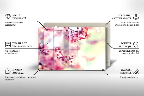 Főzőlap védő üveglap Természet alma virágok