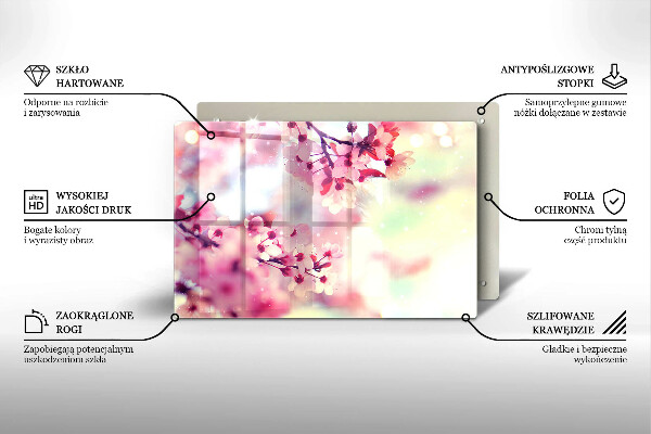 Főzőlap védő üveglap Természet alma virágok