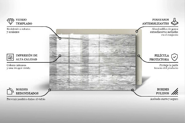 Főzőlap védő üveglap Régi fa táblák