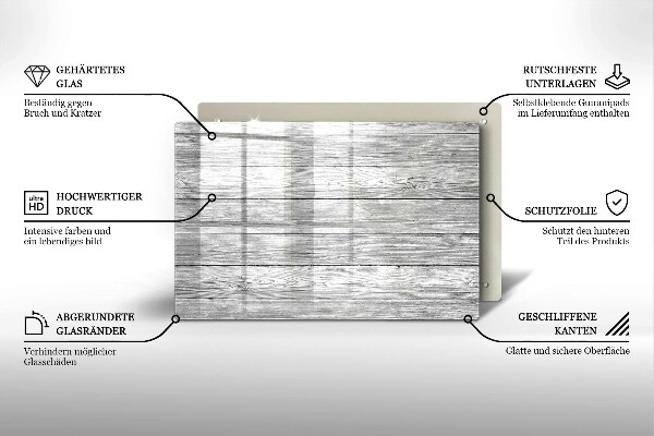 Főzőlap védő üveglap Régi fa táblák