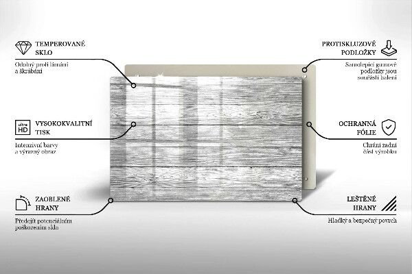 Főzőlap védő üveglap Régi fa táblák