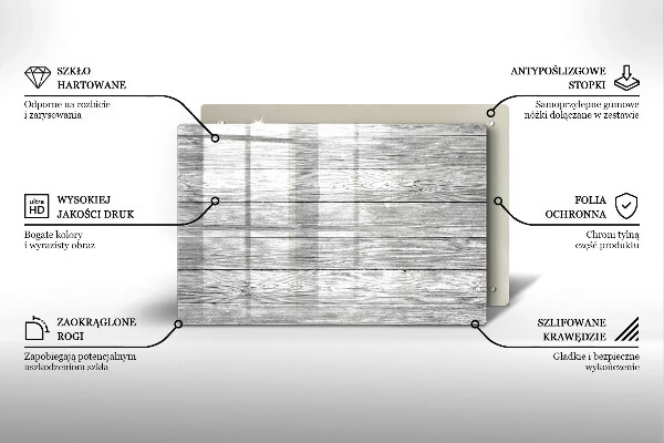 Főzőlap védő üveglap Régi fa táblák