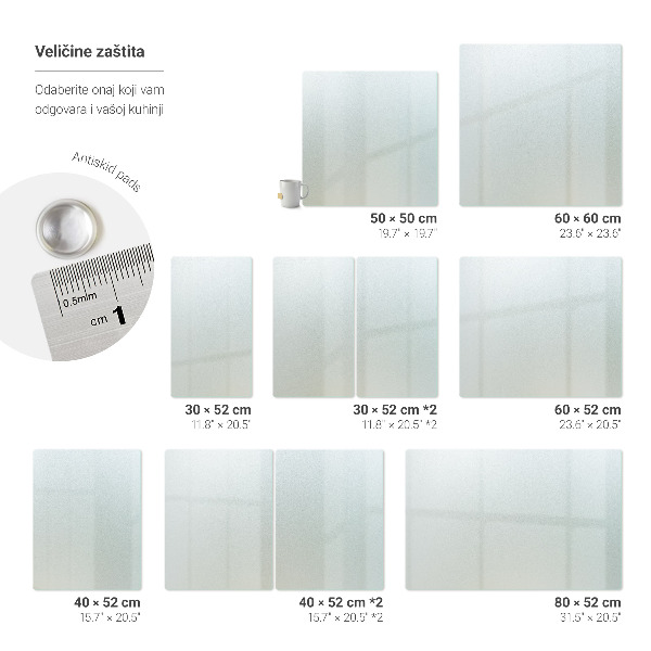 Főzőlap védőüveglap 50 x 50 cm