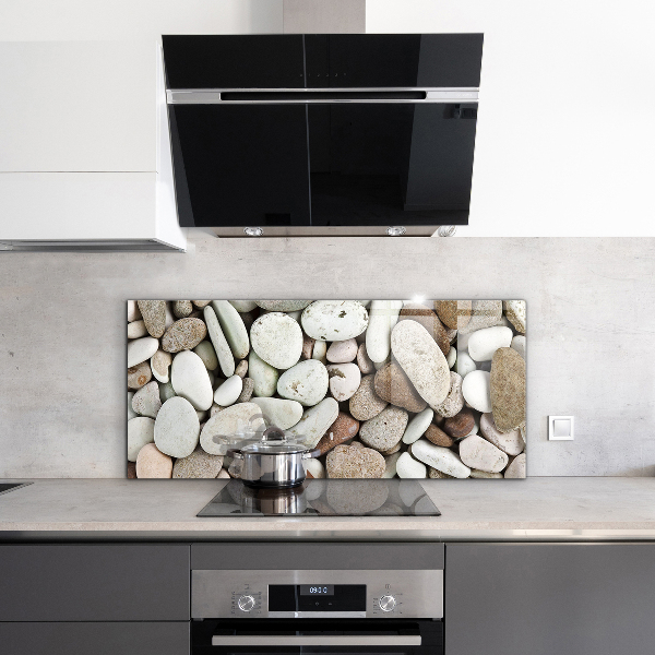 Konyhai üveg fali panel Köves tengerpart