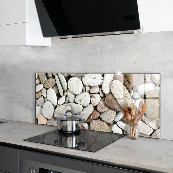 Konyhai üveg fali panel Köves tengerpart