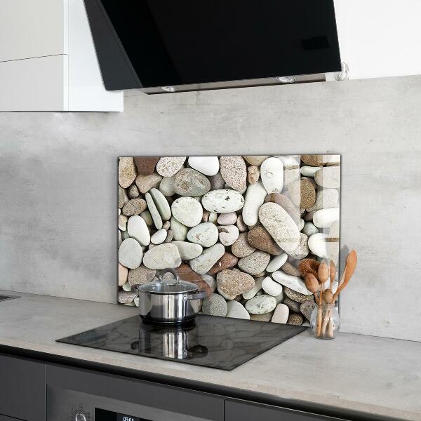 Konyhai üveg fali panel Köves tengerpart