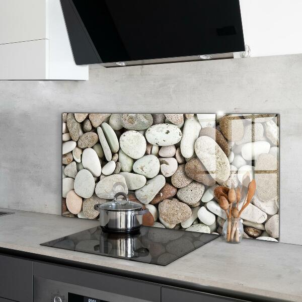 Konyhai üveg fali panel Köves tengerpart