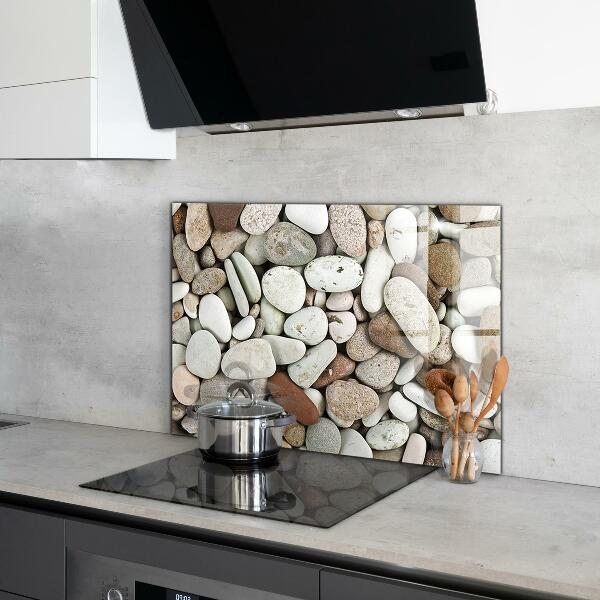 Konyhai üveg fali panel Köves tengerpart