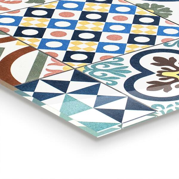 Konyhai üveg panel Portugál mozaik díszek