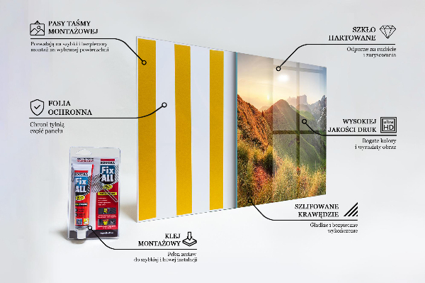 Konyhai hátfal panel Mountain glade sunrise