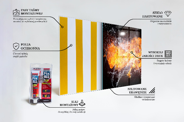 Konyhai panel Az elemek harca tűzvíz