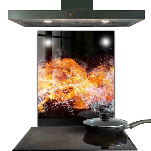 Konyhai panel Az elemek harca tűzvíz