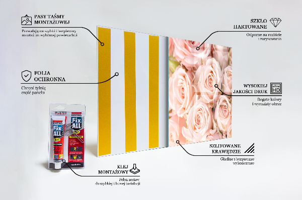 Konyhai fali panel Csokor finom rózsa