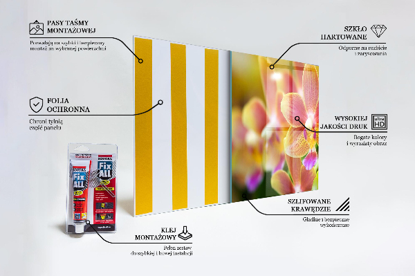 Konyhai panel Narancs orchidea