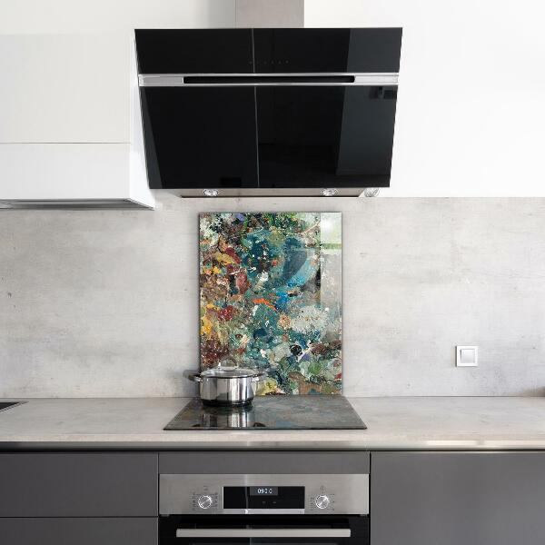 Konyhai hátfal panel Olajfesték textúrája