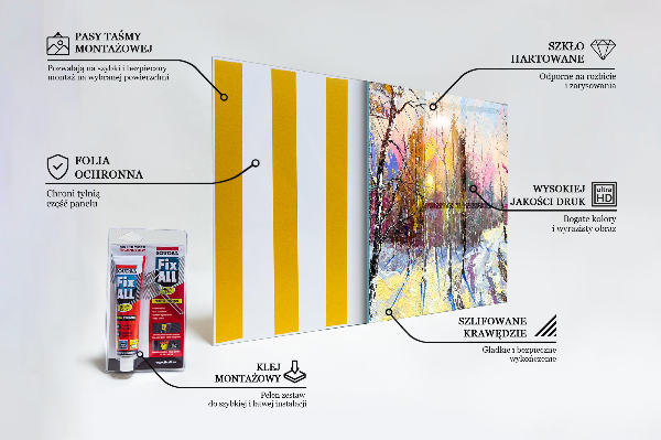 Konyhai panel Winter park akrilfestmény