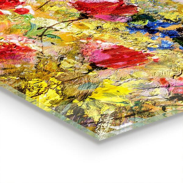 Konyhai fali panel Nyári rét olajfestmény