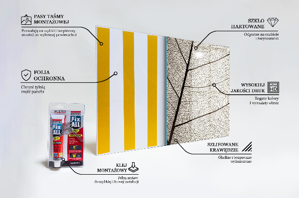 Konyhai fali panel Szépia levél textúra