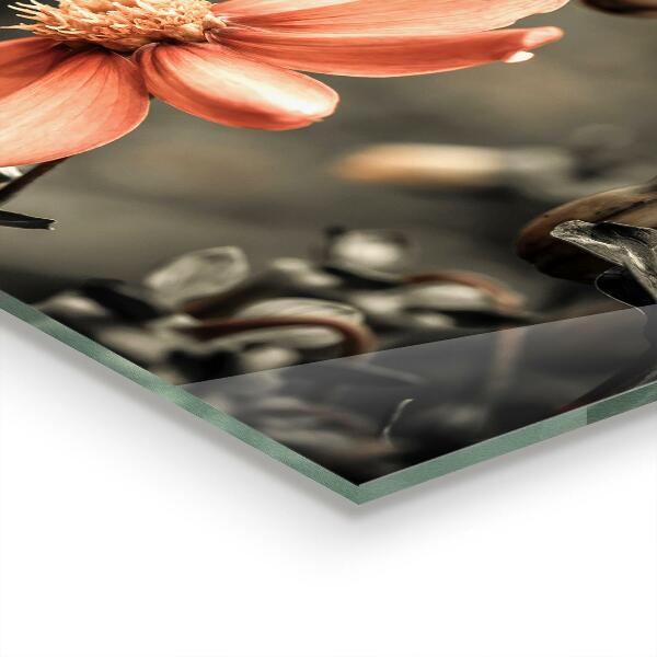 Konyhai fali panel Vintage virág bimbó