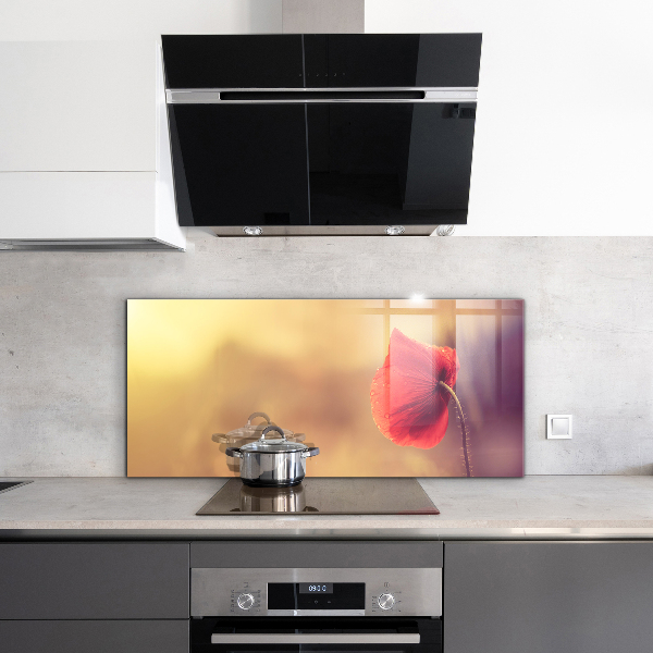 Konyhai fali panel Vintage mák növény