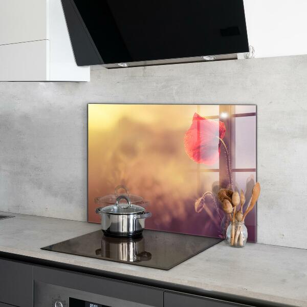 Konyhai fali panel Vintage mák növény