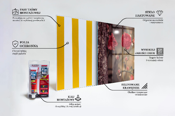 Konyhai fali panel Vadrózsa a parkban