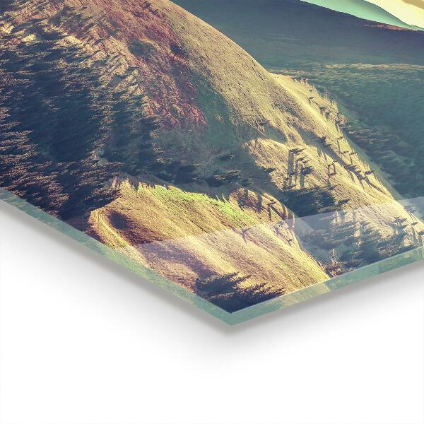 Konyhai hátfal panel Hegyi táj ősszel