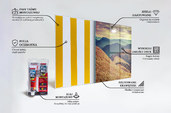 Konyhai hátfal panel Hegyi táj ősszel