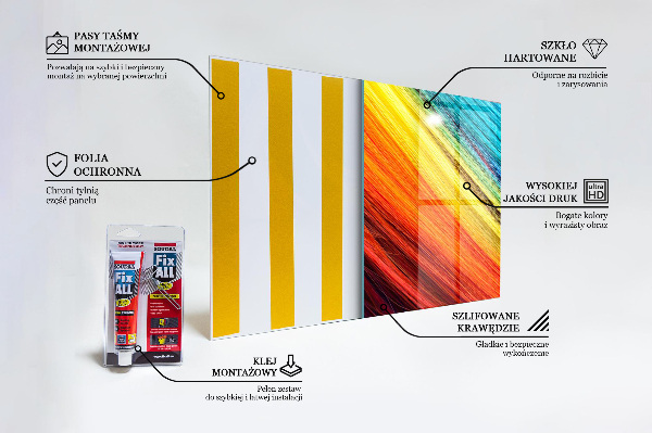 Konyhai panel Színes grafikus szivárványminta