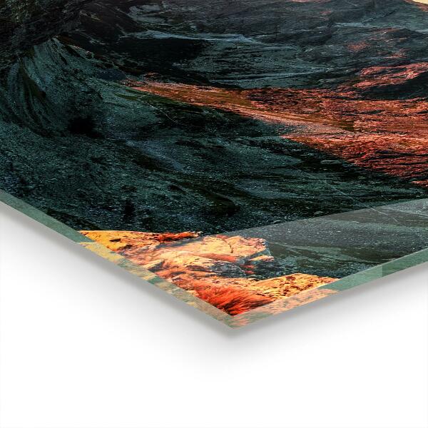 Konyhai hátfal panel Hegyi panoráma naplemente