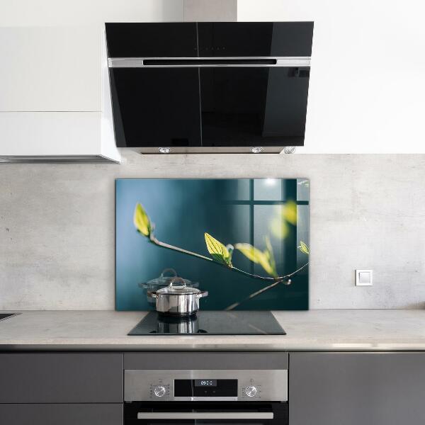 Konyhai fali panel Fényes levél az ágon