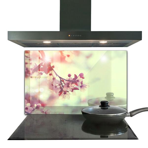 Konyhai fali panel Virágzó rózsaszín fa