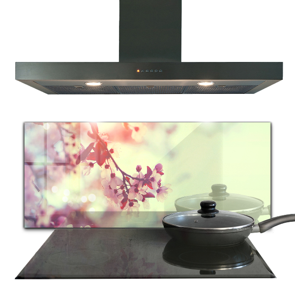 Konyhai fali panel Virágzó rózsaszín fa