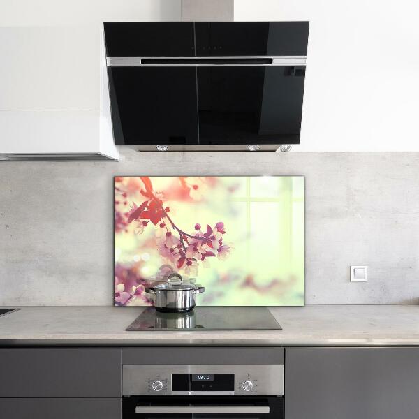 Konyhai fali panel Virágzó rózsaszín fa