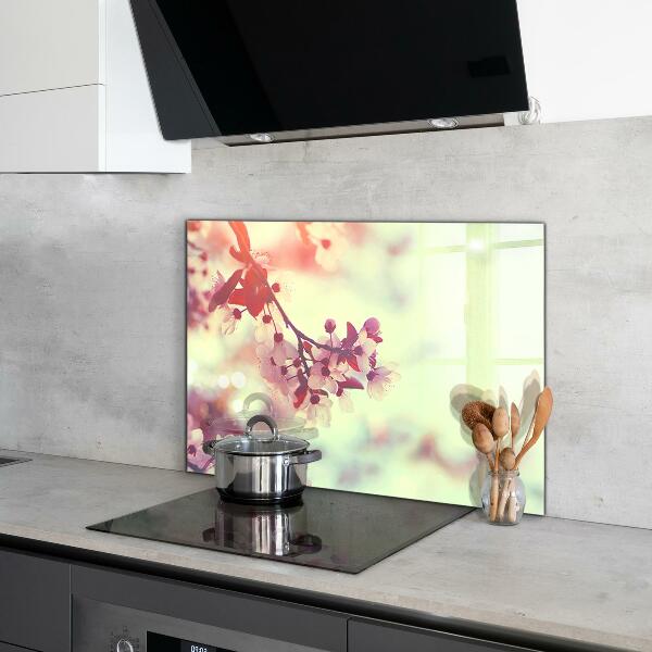 Konyhai fali panel Virágzó rózsaszín fa