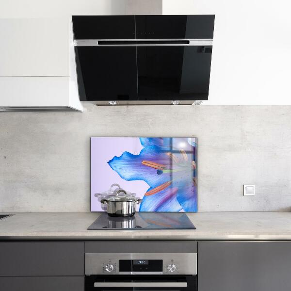 Konyhai fali panel Gyönyörű kék liliom