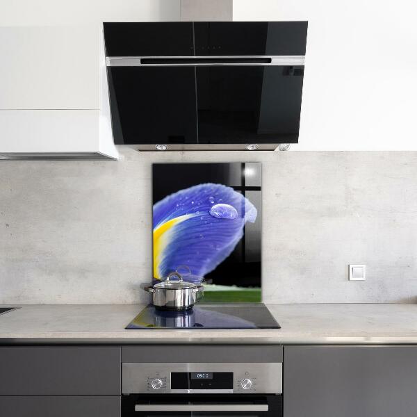 Konyhai fali panel Lila írisz virág