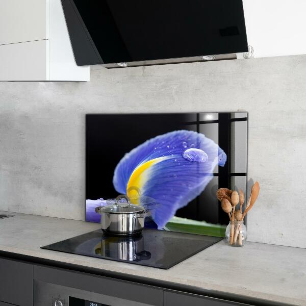 Konyhai fali panel Lila írisz virág