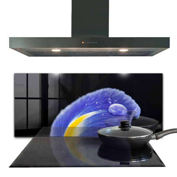 Konyhai fali panel Lila írisz virág