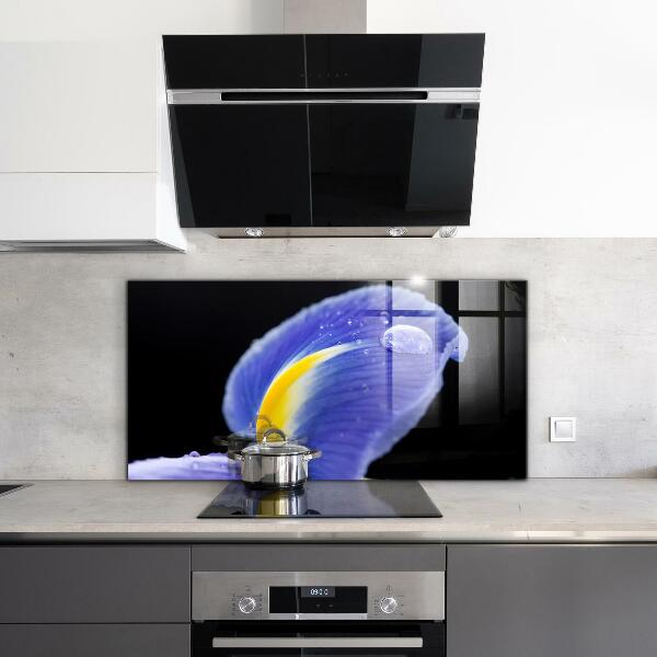 Konyhai fali panel Lila írisz virág