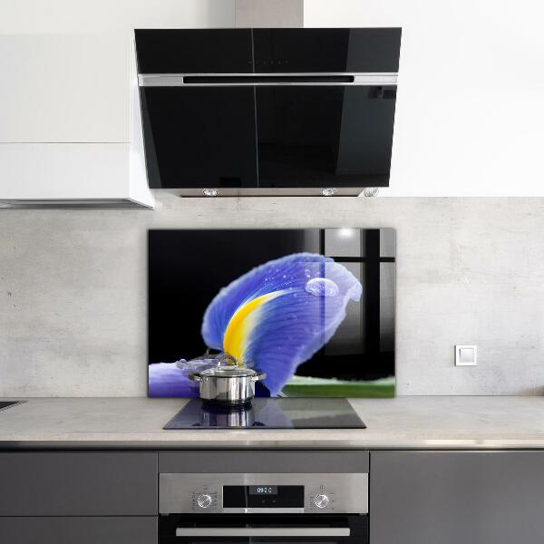 Konyhai fali panel Lila írisz virág