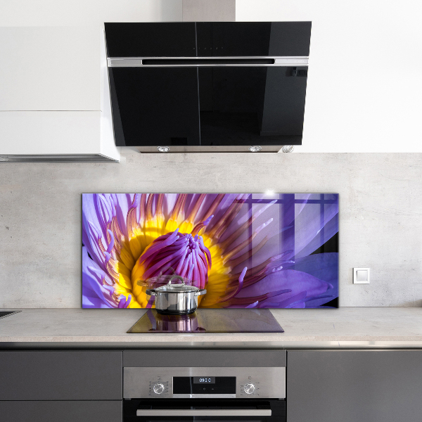 Konyhai fali panel Lila virág részletek