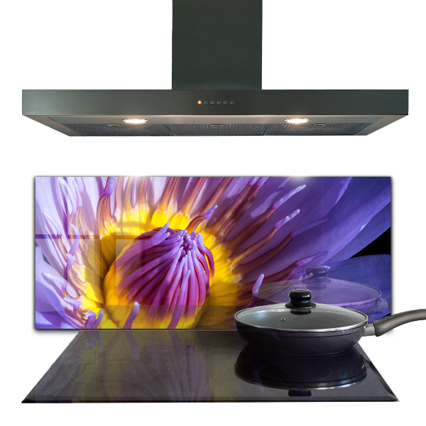 Konyhai fali panel Lila virág részletek