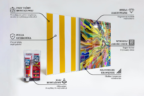 Konyhai üveg panel Díszes színes mozaik