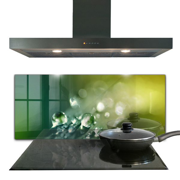 Konyhai fali panel Harmat a zöld leveleken