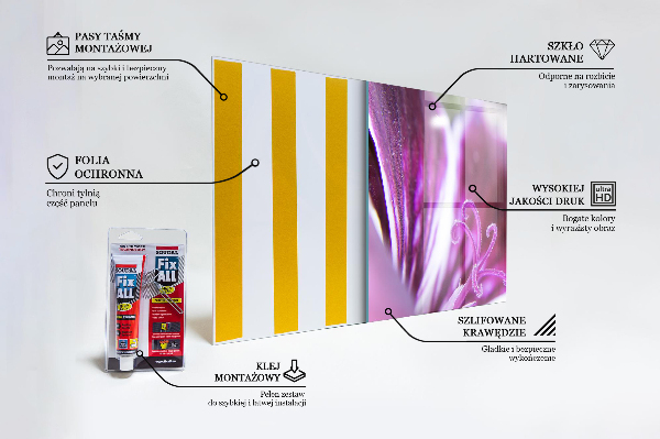 Konyhai fali panel Rózsaszín virág természet részletei