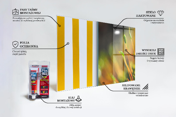 Konyhai fali panel Erdei moha részletek