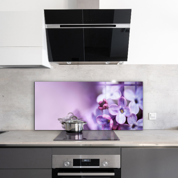 Konyhai fali panel Lila virágok