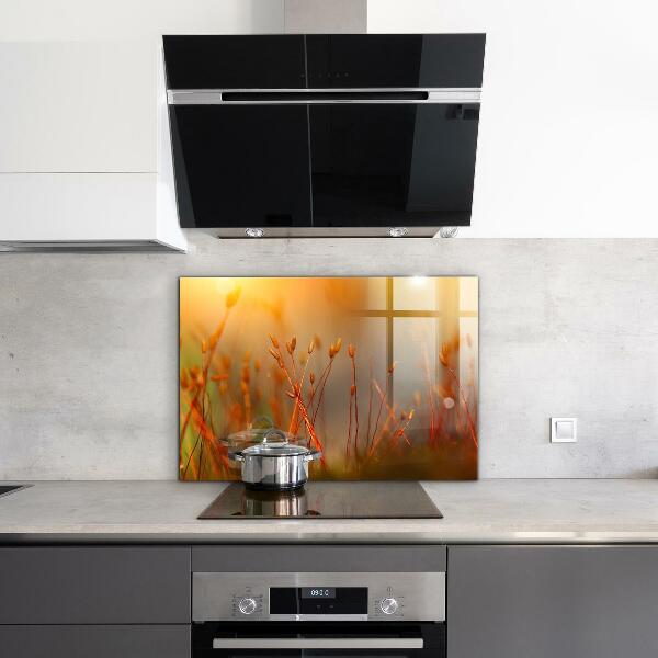 Konyhai fali panel Gabonamező naplementekor