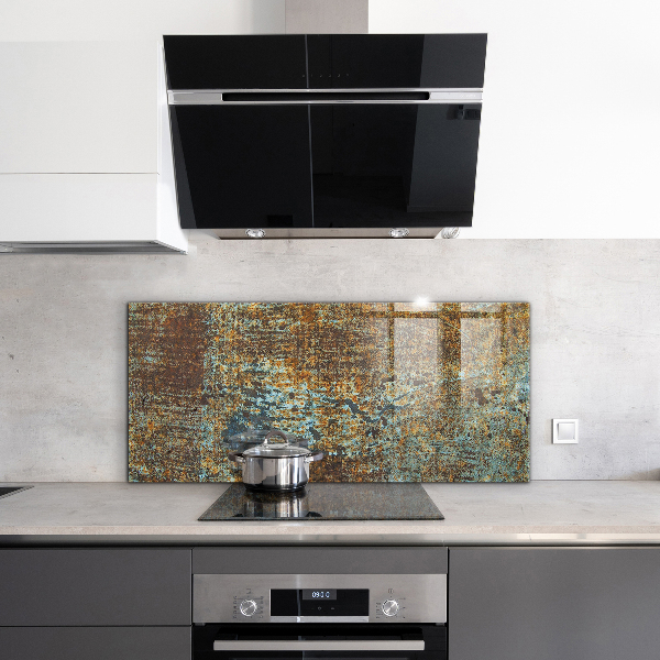 Konyhai üveg panel Régi fém textúra